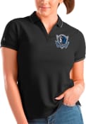 Dallas Mavericks Womens Antigua Affluent Polo Shirt - Black