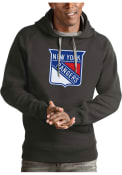New York Rangers Antigua Victory Hooded Sweatshirt - Charcoal