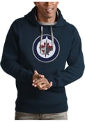 Winnipeg Jets Antigua Victory Hooded Sweatshirt - Navy Blue