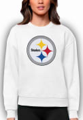 Pittsburgh Steelers Womens Antigua Victory Crew Sweatshirt - White