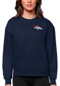 Denver Broncos Womens Antigua Victory Crew Sweatshirt - Navy Blue