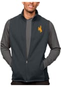 Wyoming Cowboys Antigua Course Vest - Charcoal