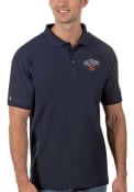 New Orleans Pelicans Antigua Legacy Pique Polo Shirt - Navy Blue