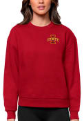 Iowa State Cyclones Womens Antigua Victory Crew Sweatshirt - Red