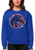 Boise State Broncos Womens Antigua Victory Crew Sweatshirt - Blue