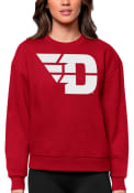 Dayton Flyers Womens Antigua Victory Crew Sweatshirt - Red