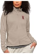 Stanford Cardinal Womens Antigua Course Full Zip Jacket - Oatmeal