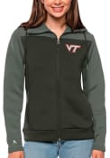 Virginia Tech Hokies Womens Antigua Protect Full Zip Jacket - Grey