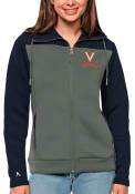 Virginia Cavaliers Womens Antigua Protect Full Zip Jacket - Navy Blue
