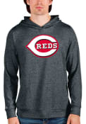 Cincinnati Reds Antigua Absolute Hooded Sweatshirt - Charcoal
