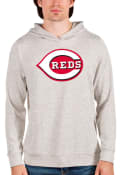 Cincinnati Reds Antigua Absolute Hooded Sweatshirt - Oatmeal