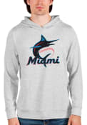Miami Marlins Antigua Absolute Hooded Sweatshirt - Grey