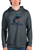 Miami Marlins Antigua Absolute Hooded Sweatshirt - Charcoal