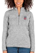 USWNT Womens Antigua Fortune 1/4 Zip Pullover - Grey