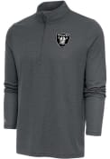 Las Vegas Raiders Antigua Metallic Logo Epic Pullover Jackets - Charcoal