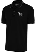Tennessee Titans Antigua Metallic Logo Affluent Polo Shirt - Black
