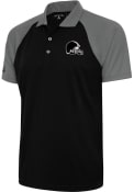 Cleveland Browns Antigua Metallic Logo Nova Polo Shirt - Black