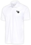 Tennessee Titans Antigua Metallic Logo Tribute Polo Shirt - White