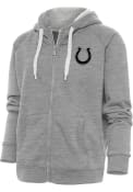 Indianapolis Colts Womens Antigua Metallic Logo Victory Full Zip Jacket - Grey