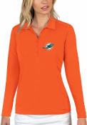 Miami Dolphins Womens Antigua Tribute Polo Shirt - Orange