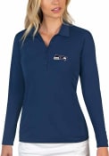 Seattle Seahawks Womens Antigua Tribute Polo Shirt - Navy Blue