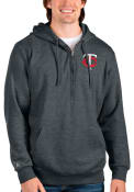 Minnesota Twins Antigua Action 1/4 Zip Pullover - Charcoal