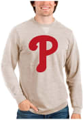 Philadelphia Phillies Antigua Reward Crew Sweatshirt - Oatmeal