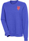 New York Mets Womens Antigua Action Crew Sweatshirt - Blue