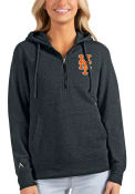 New York Mets Womens Antigua Action Hooded Sweatshirt - Charcoal