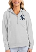 New York Yankees Womens Antigua Action Hooded Sweatshirt - Grey