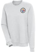 Pittsburgh Steelers Womens Antigua Action Crew Sweatshirt - Grey