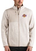 Los Angeles Lakers Antigua Fortune Full Zip Jacket - Oatmeal