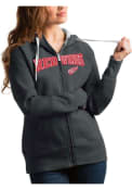Detroit Red Wings Womens Antigua Victory Full Full Zip Jacket - Charcoal