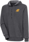 Central Michigan Chippewas Antigua Action 1/4 Zip Pullover - Charcoal