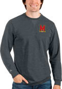 Maryland Terrapins Antigua Reward Crew Sweatshirt - Charcoal