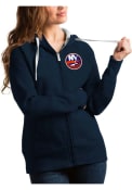 New York Islanders Womens Antigua Victory Full Full Zip Jacket - Navy Blue