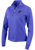 Boise State Broncos Womens Antigua Action 1/4 Zip Pullover - Blue