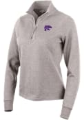 K-State Wildcats Womens Antigua Action 1/4 Zip Pullover - Oatmeal