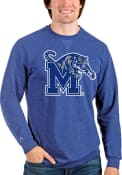 Memphis Tigers Antigua Reward Crew Sweatshirt - Blue