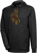 Wyoming Cowboys Antigua Action Pullover Jackets - Black