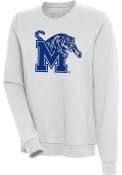 Memphis Tigers Womens Antigua Action Crew Sweatshirt - Grey