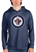 Winnipeg Jets Antigua Absolute Hooded Sweatshirt - Navy Blue