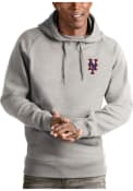 New York Mets Antigua Victory Hooded Sweatshirt - Grey