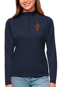 Cleveland Cavaliers Womens Antigua Tribute 1/4 Zip Pullover - Navy Blue