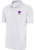 Antigua Mens White K-State Wildcats Dad Legacy Pique Polos Shirt