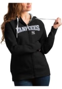New York Yankees Womens Antigua Victory Full Full Zip Jacket - Black