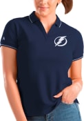 Tampa Bay Lightning Womens Antigua Affluent Polo Polo Shirt - Navy Blue