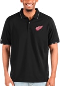 Detroit Red Wings Antigua Affluent Polo Polos Shirt - Black
