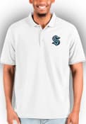 Seattle Kraken Antigua Affluent Polo Polos Shirt - White