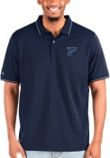 St Louis Blues Antigua Affluent Polo Polos Shirt - Navy Blue